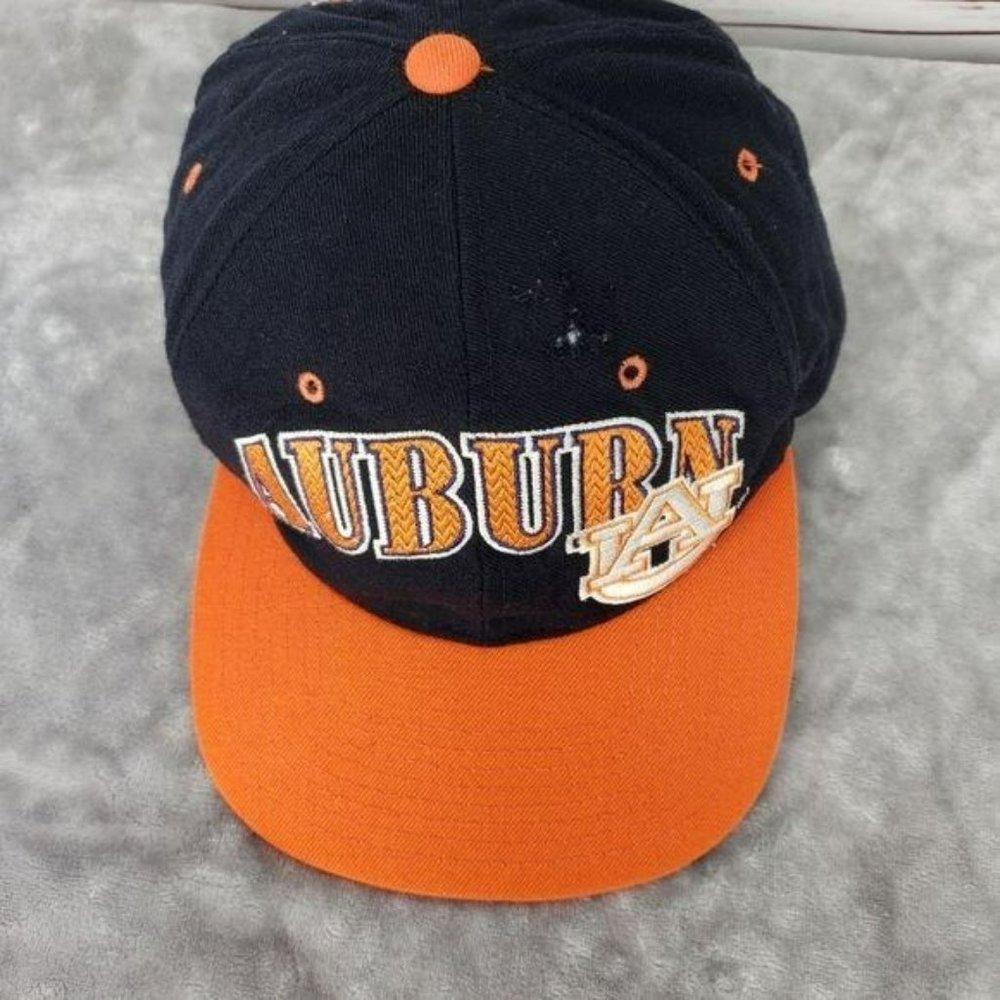 Distressed Auburn Tigers Starter‎ blue orange Logo Football CAP Hat Trucker - Picture 4 of 8